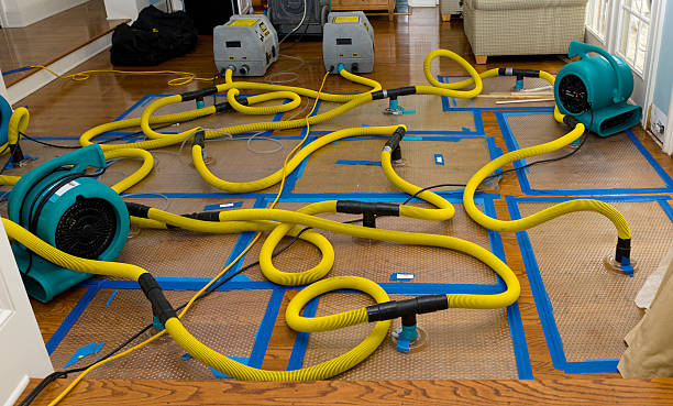 Professional Flood Damage Restoration technician working in Elkhorn, WI